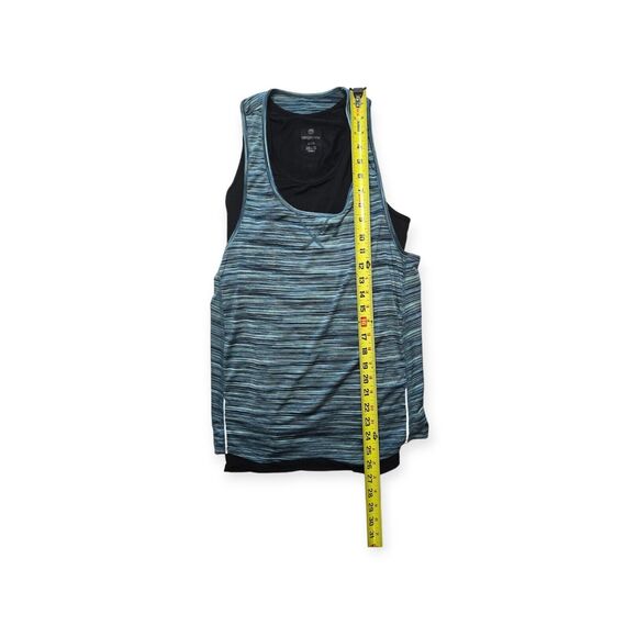 Tangerine Women's Racerback Tank Top Space Dye Blue Double Layer Size Small - Picture 3 of 7
